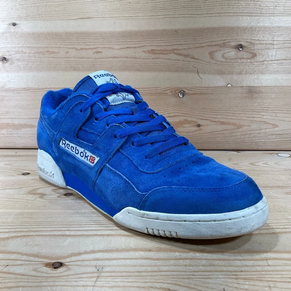 VTG 90’s Reebok Workout Plus Shoes Men’s 11 Blue White Suede Sneakers R608 PVN
